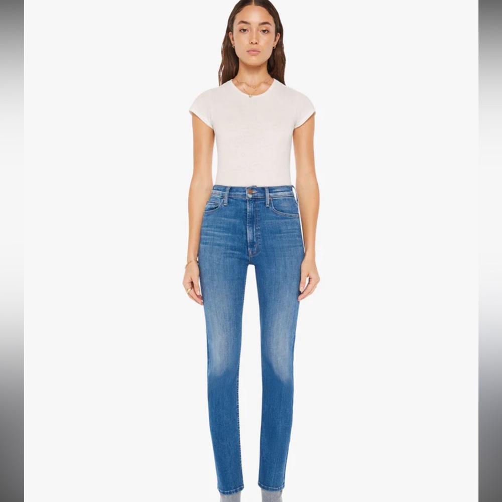 Mother Denim The High Waisted Rider Skimp Wash